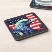 Never 与え Up The Fight America Eagle USA Art コースター (左側)