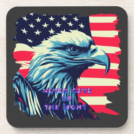 Never 与え Up The Fight America Eagle USA Art コースター (正面)