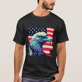 Never 与え Up The Fight America Eagle USA Art Tシャツ