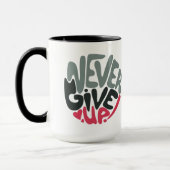 Never 与え Up - Upliftingのインスパイア言葉 マグカップ (左)