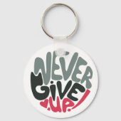 Never 与え Up - Upliftingインスパイア's White キーホルダー (正面)