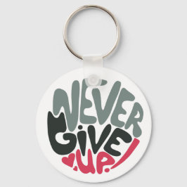 Never 与え Up - Upliftingインスパイア's White キーホルダー