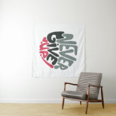 Never 与え Up - Upliftingインスパイア's White タペストリー (インサイチュ(横))