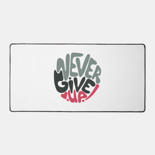 Never 与え Up - Upliftingインスパイア's White デスクマット (正面)
