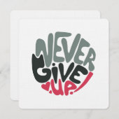 Never 与え Up - Upliftingインスパイア's White ノートカード (正面/裏面)