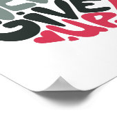 Never 与え Up - Upliftingインスパイア's White ポスター (角)