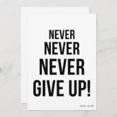 Never 与え Up Winston Churchillカーやる気を起こさせるド シーズンカード (正面/裏面)