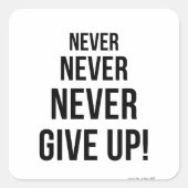 Never 与え Up Winston Churchillカーやる気を起こさせるド スクエアシール (正面)
