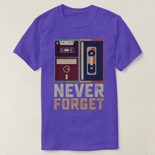 Never 忘れカッコいいレトロ80s 90sヴィンテージおもしろいギーク tシャツ (デザイン正面)