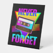 Never 忘れレトロカセットテープレコーダ 台座サイン (正面)