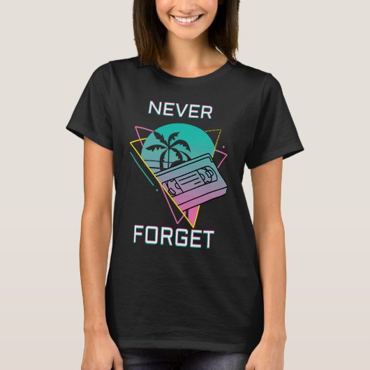 Never 忘れヴィンテージVHS Tシャツ (正面)