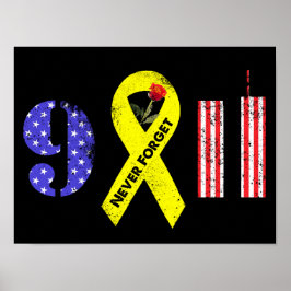 Never 忘れ 9 11黄リボン ポスター