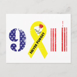 Never 忘れ 9 11黄リボン ポストカード