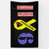 Never 忘れ 9 11黄リボン 横断幕 (縦)