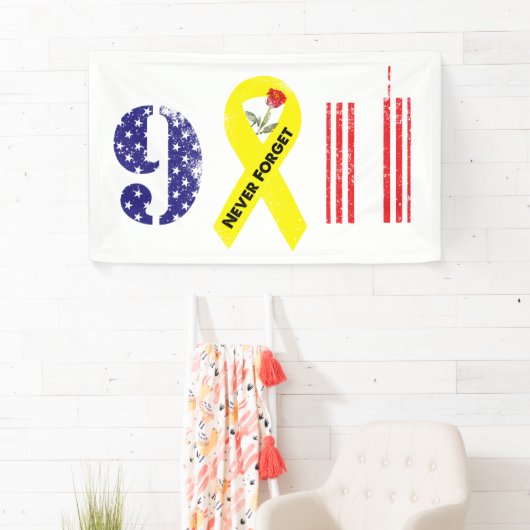 Never 忘れ 9 11黄リボン 横断幕 (インサイチュ)