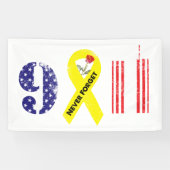 Never 忘れ 9 11黄リボン 横断幕 (横)