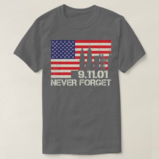 Never 忘れ 9 11 20th Anniversary Patriot Day 202 Tシャツ (デザイン正面)