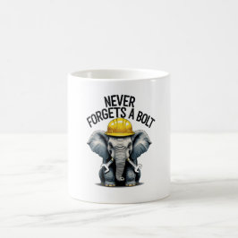 Never 忘れ A Bolt Mug - Elephantエンジおもしろいニアー コーヒーマグカップ