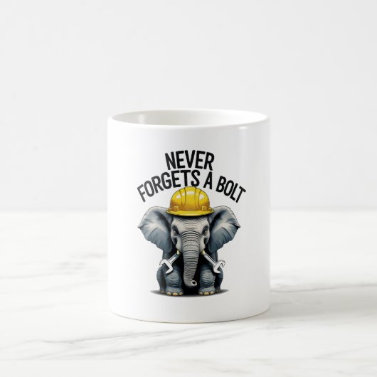 Never 忘れ A Bolt Mug - Elephantエンジおもしろいニアー コーヒーマグカップ (中央)