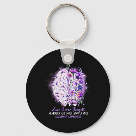 Never 忘れ Alzheimerheimerheimerheimerの認識度Brain Di キーホルダー (正面)