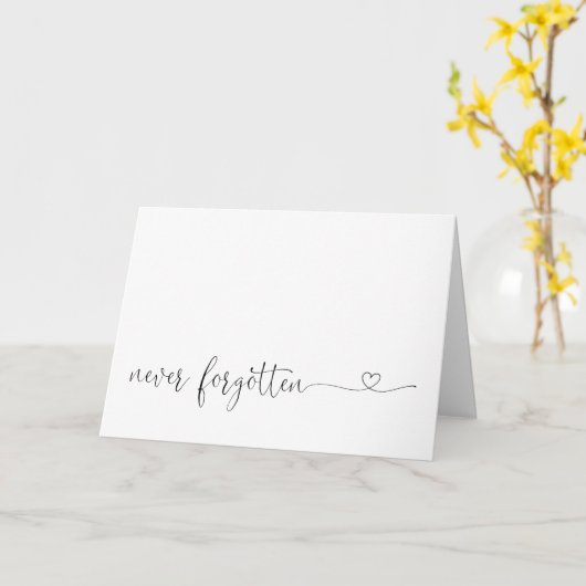 Never 忘れ Death  Anniversary Remembrance カード (黄色い花)
