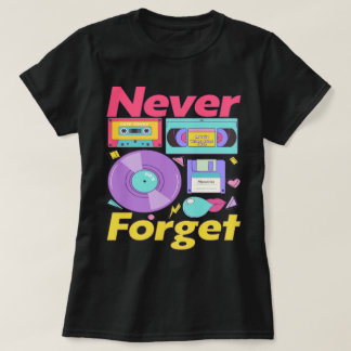 Never 忘れ Floppy Disk VHSカセットテープビニール Tシャツ