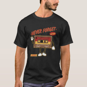 Never 忘れ Floppy Disk VHSテープカセットテープ Tシャツ