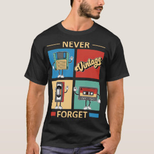Never 忘れ Floppy Disk VHSテープカセットテープ Tシャツ