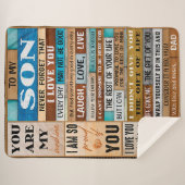 Never 忘れ I Love U -パパから息子 シェルパブランケット (正面(横))