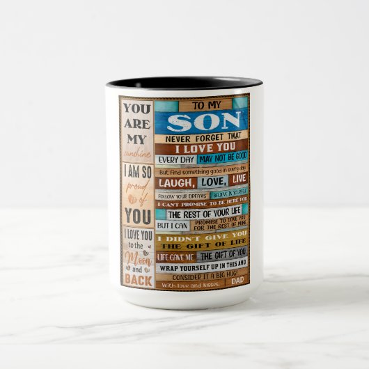 Never 忘れ I Love U -パパから息子 マグカップ (中央)