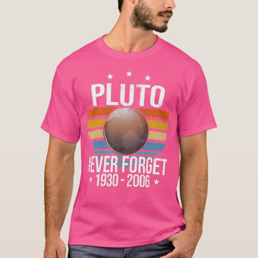 Never 忘れ Plutoレトロヴィンテージ惑星天文学 Tシャツ (正面)