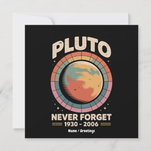 Never 忘れ Pluto 1930-2006おもしろいレトロ宇宙 招待状 (正面)