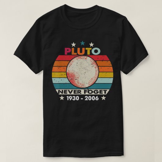 Never 忘れ Pluto Tシャツ (デザイン正面)