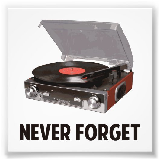 Never 忘れ Vinyl Record Players フォトプリント (正面)