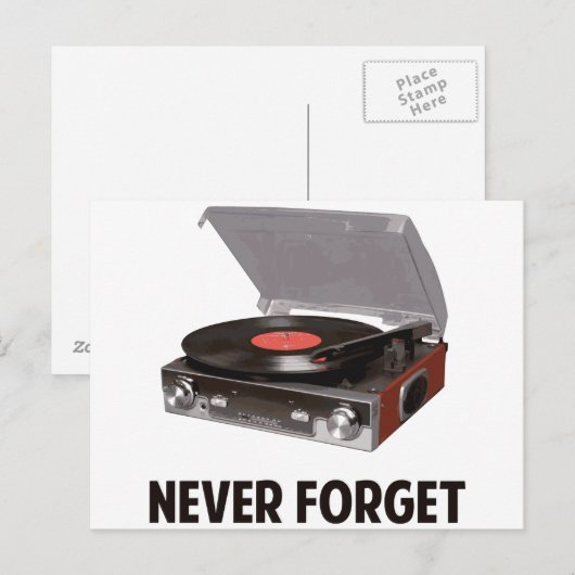 Never 忘れ Vinyl Record Players ポストカード (正面/裏面)