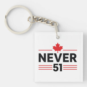 Never 51州カナダ国旗誇りを持った – および愛国心 キーホルダー