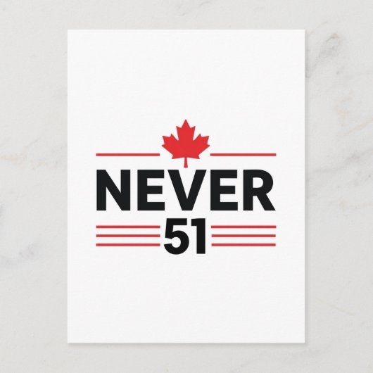 Never 51州カナダ国旗誇りを持った – および愛国心 ポストカード (正面)