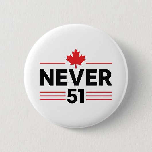 Never 51州カナダ国旗誇りを持った – および愛国心 缶バッジ (正面)