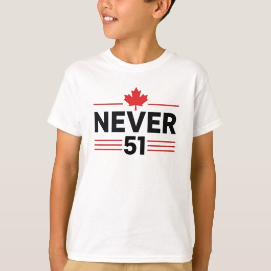 Never 51州カナダ国旗誇りを持った – および愛国心 tシャツ (正面)