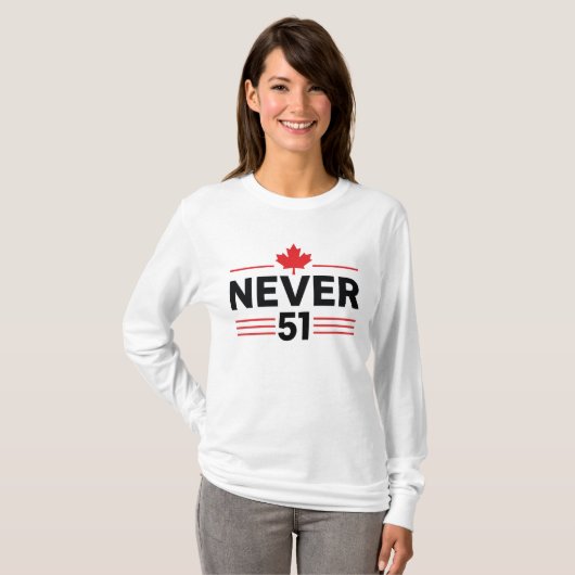 Never 51州カナダ国旗誇りを持った – および愛国心 tシャツ (正面フル)