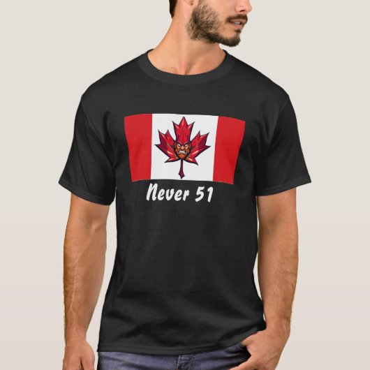 Never 51、カナダ国旗、戦士怒顔 tシャツ (正面)