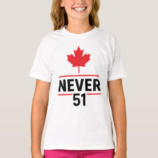 Never 51 Canadaボタンデザイン – 愛国的アンチ-51 Tシャツ
