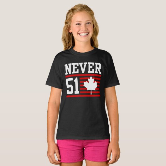 Never 51 St – カナダNever 51州 Tシャツ (正面フル)