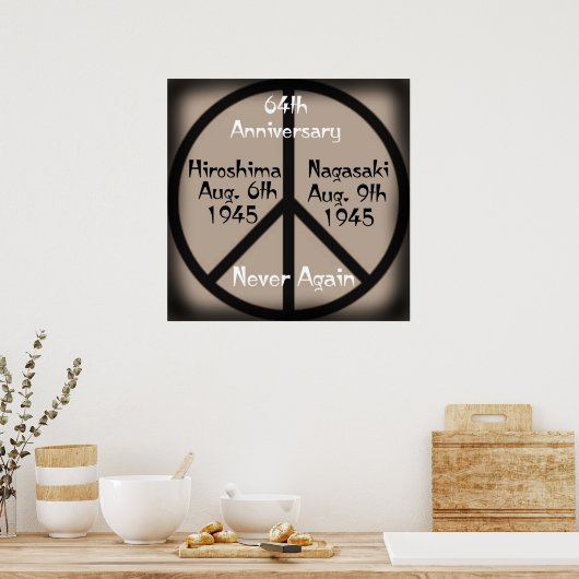 Never Again-Hiroshima/Nagasaki Anniversary ポスター (キッチン)