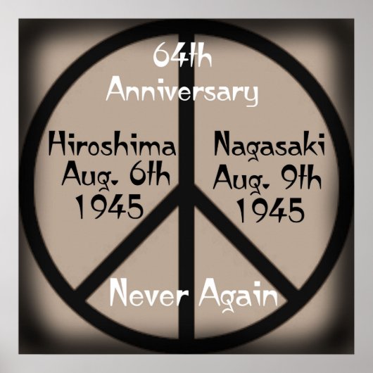 Never Again-Hiroshima/Nagasaki Anniversary ポスター (正面)