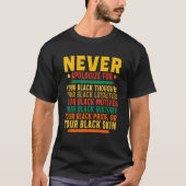 Never Apologize Black History Month BLM Melanin Pr Tシャツ (正面)