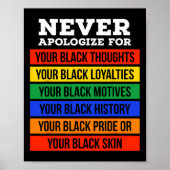 Never Apologize For Your Blackness - Black History ポスター (正面)