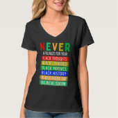 Never Apologize For Your Blackness Black History M Tシャツ (正面)