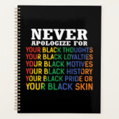 Never Apologize | Juneteenth | Black Pride プランナー手帳 (正面)