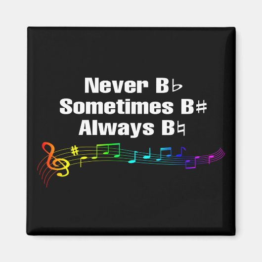 Never B Flat、時にはBシャープな磁石 マグネット (正面)